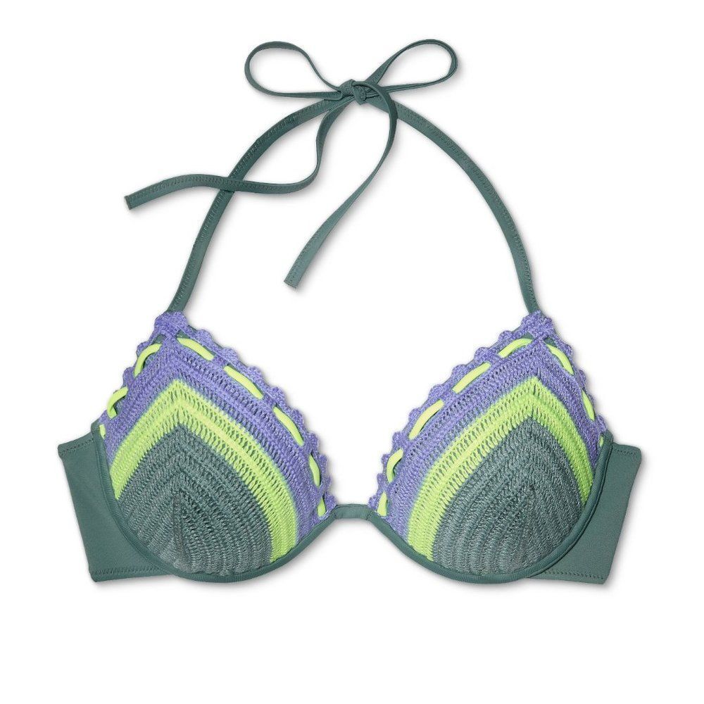 Shade & Shore Sage Crochet Bikini Top - Picture 4 of 10